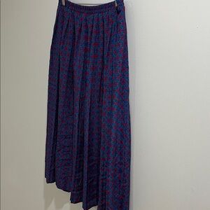 VINTAGE Women’s Midi Skirt M-L Pleated Print Floral Valentines Set Cottagecore